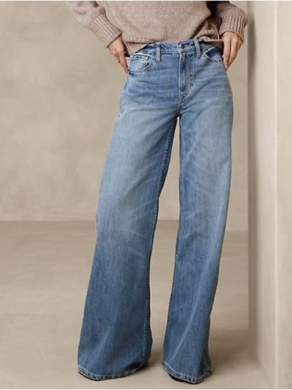 Banana Republic The Puddle Jean High Rise Wide Leg Jeans 28